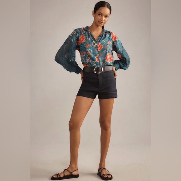 NWT Farm Rio Long Sleeve High Neck Peasant Blouse - Picture 2 of 8